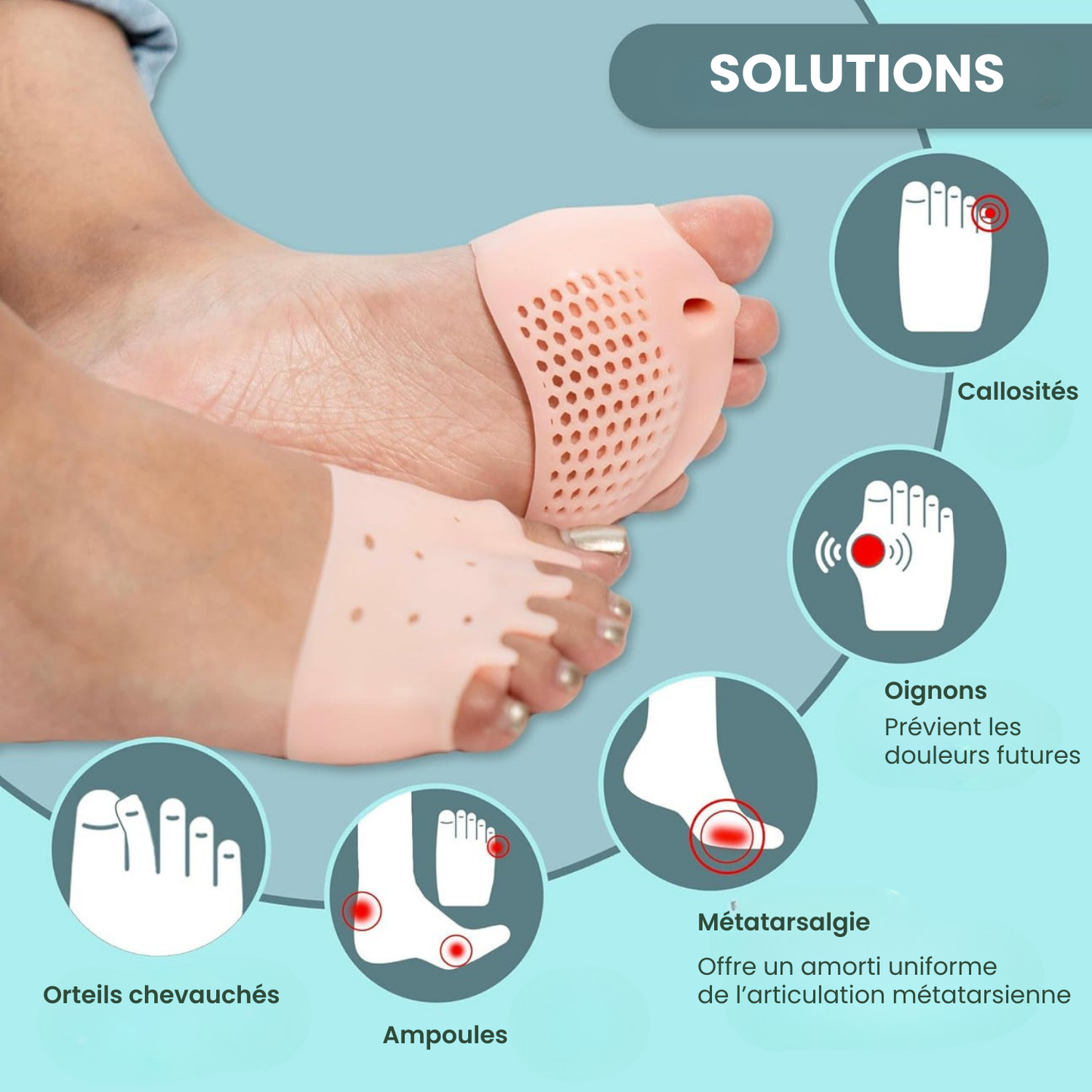 Semelles orthopédiques avec séparateur d’orteils I OrtoConfort™