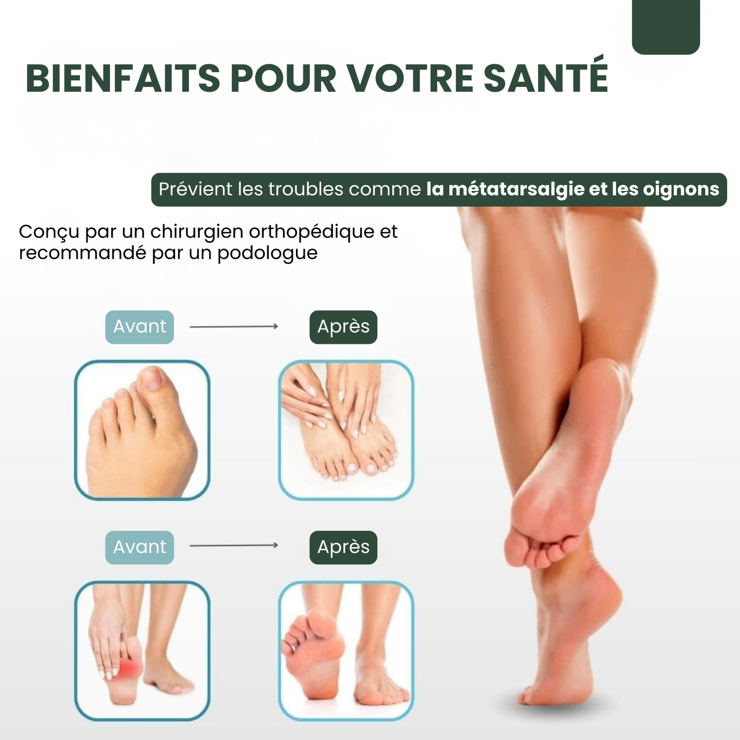 Semelles orthopédiques avec séparateur d’orteils I OrtoConfort™