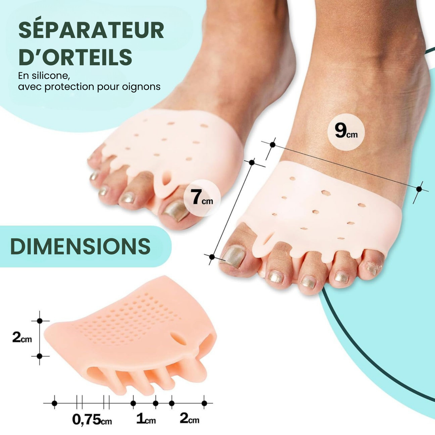 Semelles orthopédiques avec séparateur d’orteils I OrtoConfort™